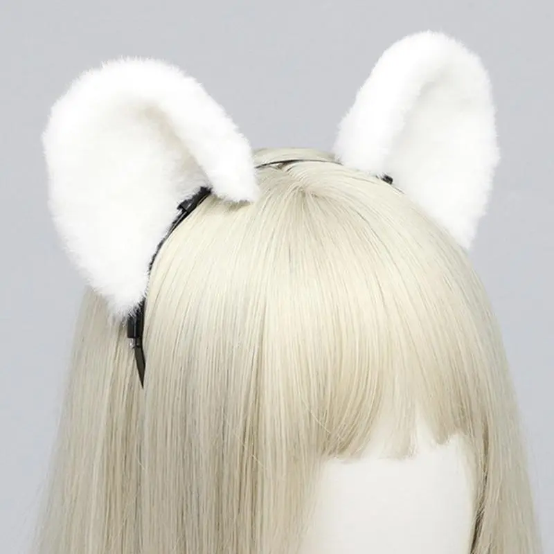 652F Anime Headband for Cosplay Japanese Furry Ear Hairhoop Halloween Event Hairband Animation Costume Masquerades Props