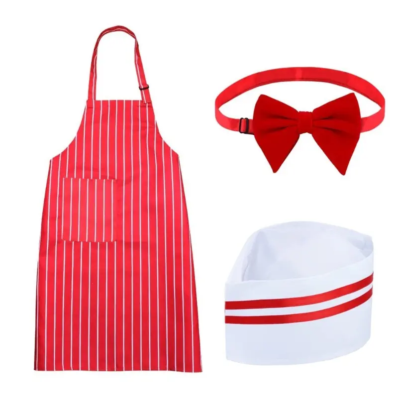 652F 3Pieces 1950s Adult Waiter Costume Hot Dogs Sodas Jerk Movie Night Waitress Cosplay Costume for Circus Party Halloween