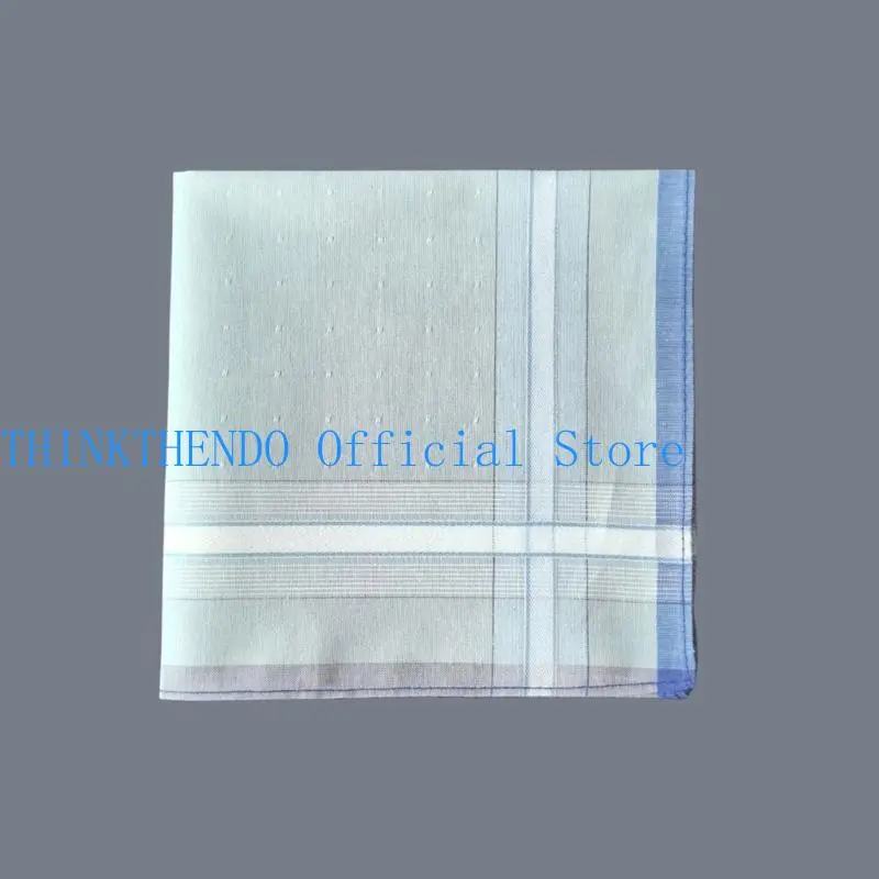 652F 29x29CM Plain Handkerchief Towel for Adult Big Square Bandanas MultiUse Face Towel Man Sweat Wipe Hankie Set 6PCS