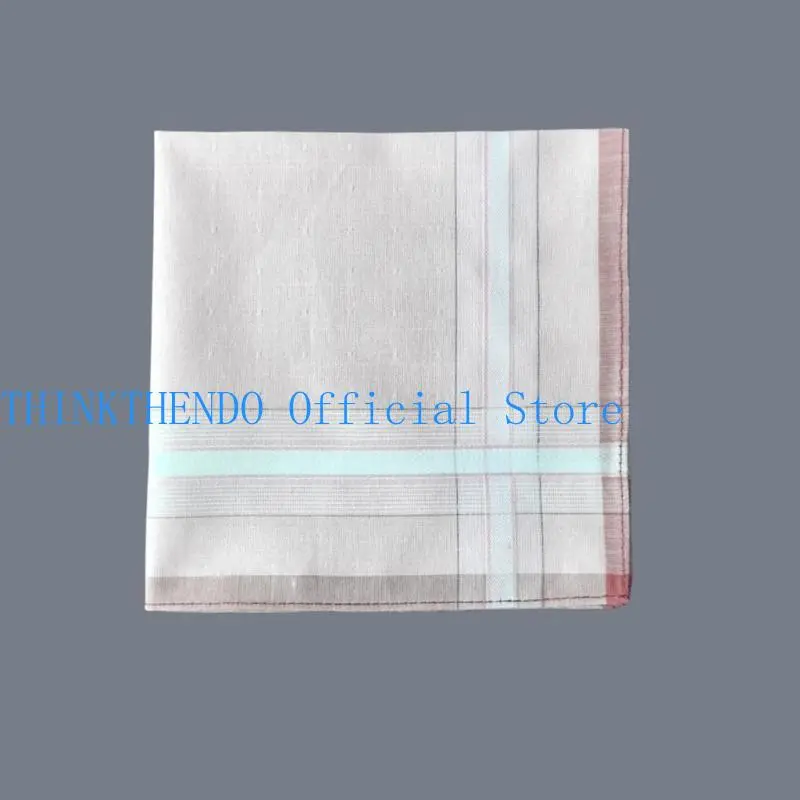 652F 29x29CM Plain Handkerchief Towel for Adult Big Square Bandanas MultiUse Face Towel Man Sweat Wipe Hankie Set 6PCS