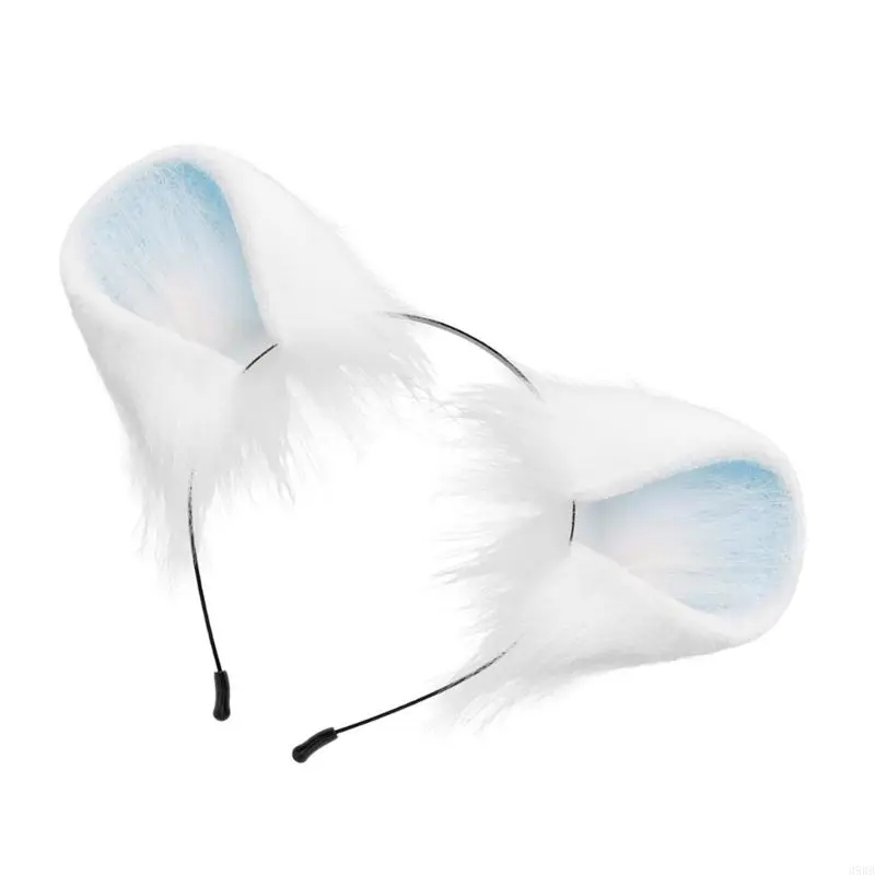 652F Rabbits Ears Hairband Photo Props Furry Hair Hoop Headband Party Headpiece Fun Headbands for Music Festival