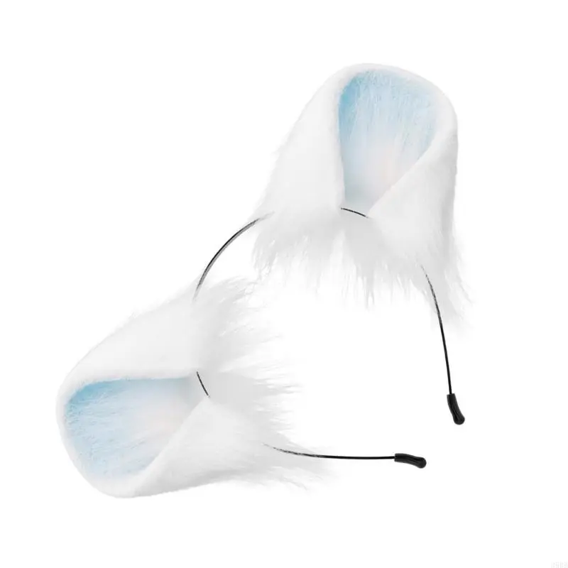 652F Rabbits Ears Hairband Photo Props Furry Hair Hoop Headband Party Headpiece Fun Headbands for Music Festival