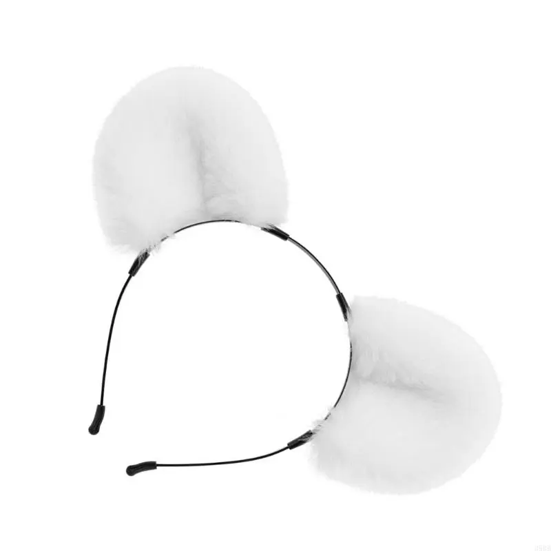 652F Rabbits Ears Hairband Photo Props Furry Hair Hoop Headband Party Headpiece Fun Headbands for Music Festival