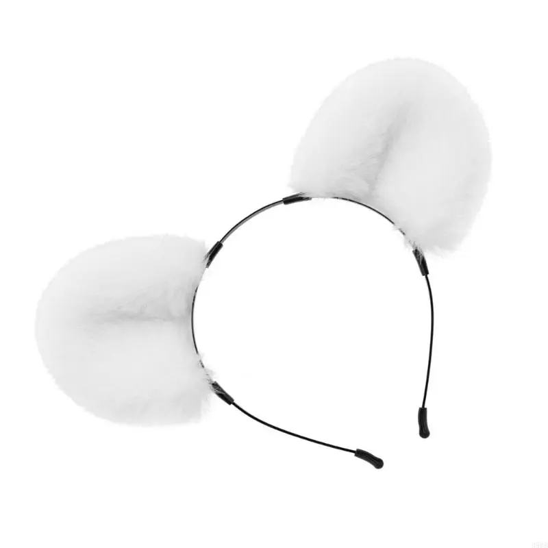 652F Rabbits Ears Hairband Photo Props Furry Hair Hoop Headband Party Headpiece Fun Headbands for Music Festival
