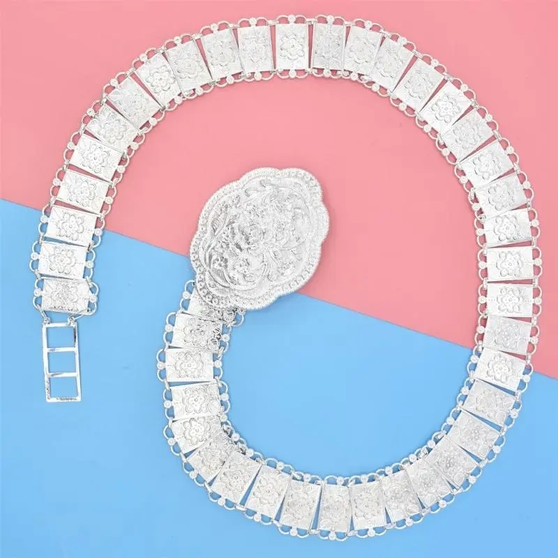 652F Antique Styles Engraved Belly Chain Durability Metal Fashion Women Belt for Party and Wedding Attires