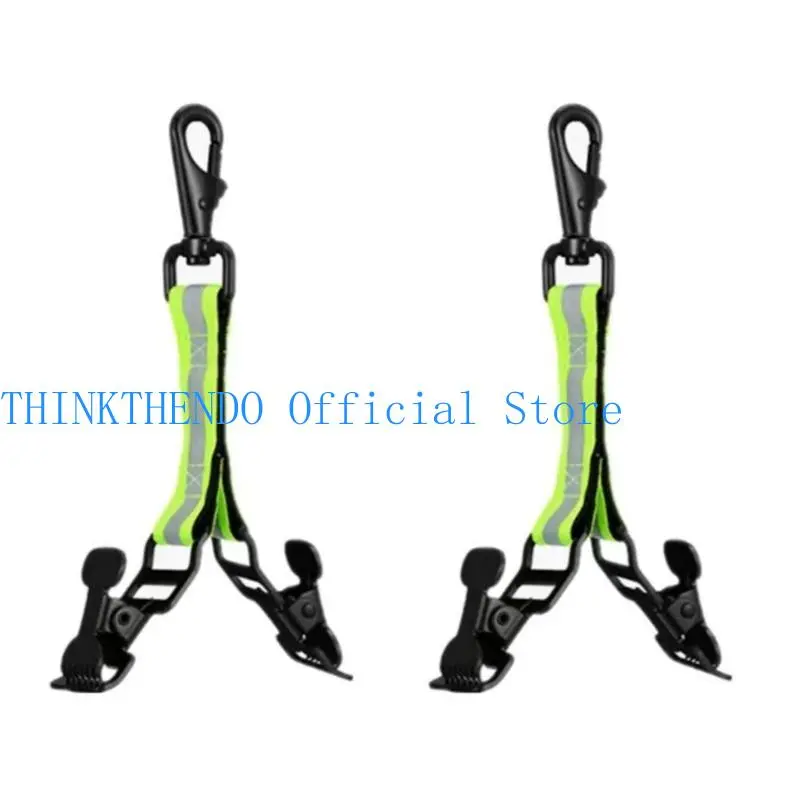 652F 2Pieces Brigade Reflective Glove Holders Clips with Rotating Buckle for Attaching to Belts Clothes and Tool Bag