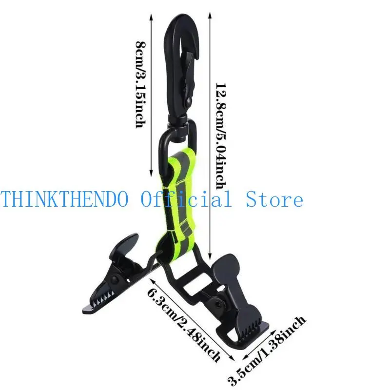 652F 2Pieces Brigade Reflective Glove Holders Clips with Rotating Buckle for Attaching to Belts Clothes and Tool Bag