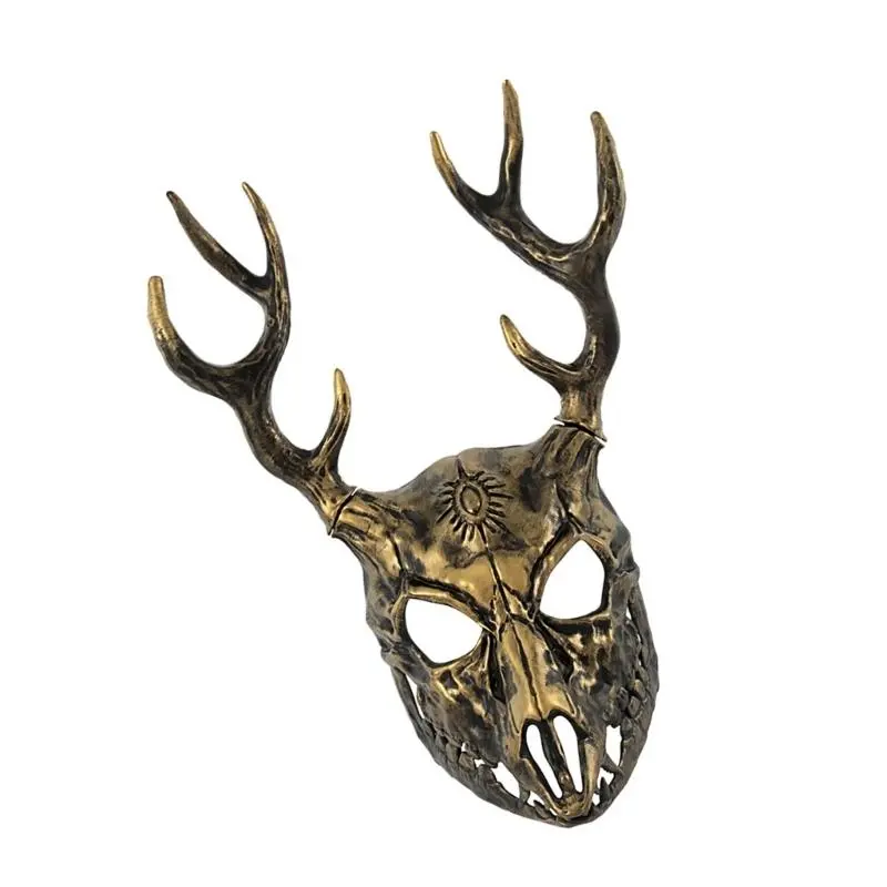 652F Reindeer Mask Full Face Mask Masquerade Mask Antler Mask Deer Head Mask Halloween Party Mask Carnivals Mask