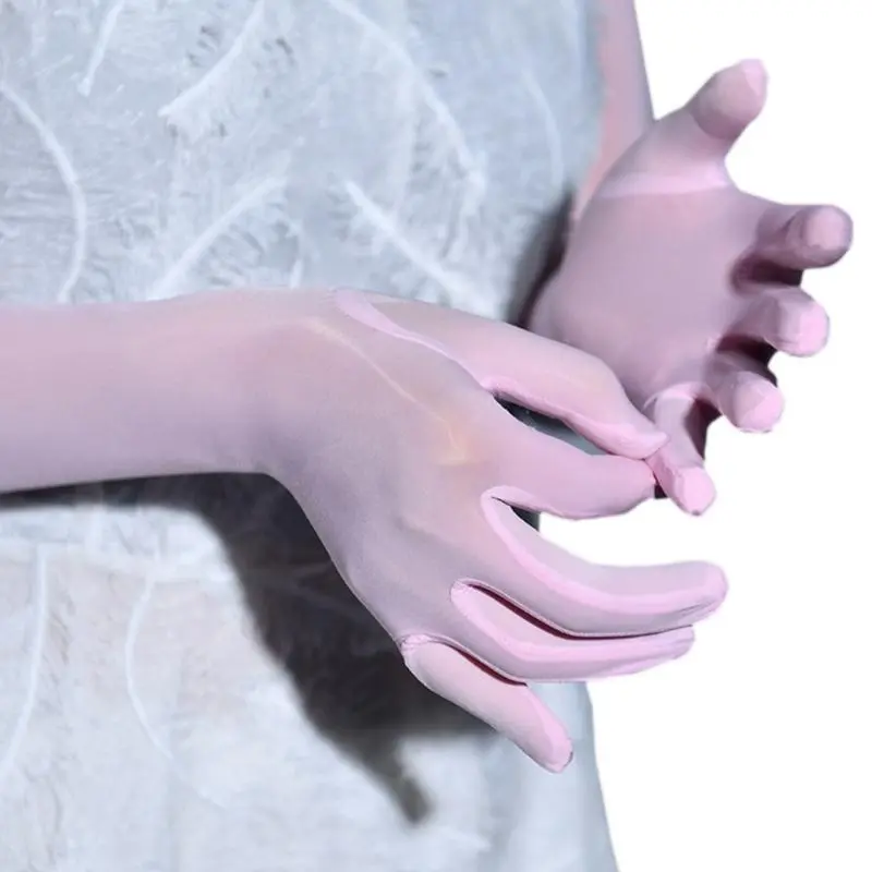 652F Ultra-thin Gloves for Women and Girls in Theme Party Comfortable to Wear Elastic Nightclub Tulle Long Gloves Summer