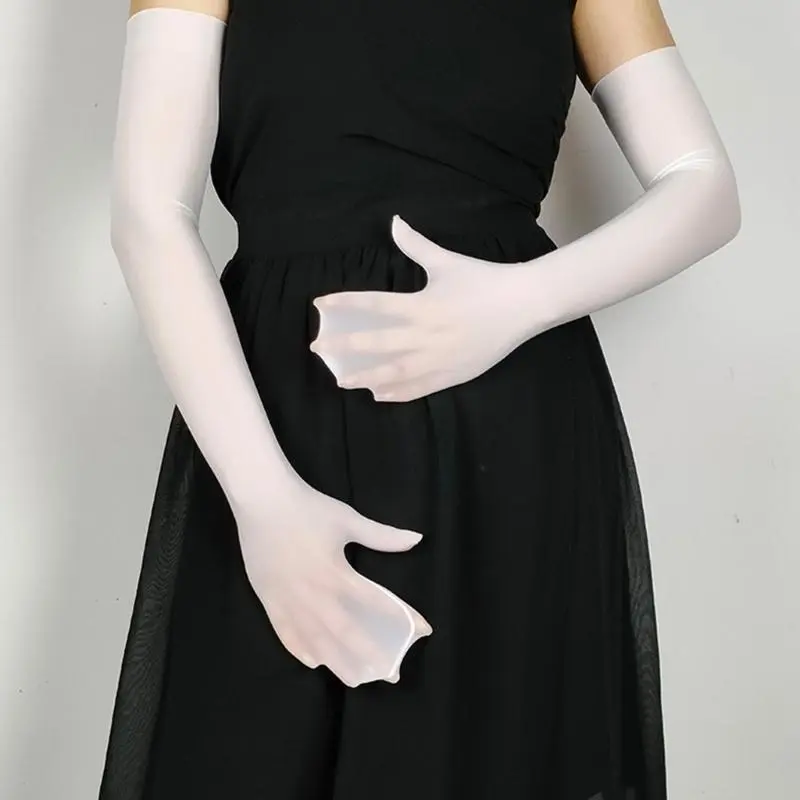 652F Ultra-thin Gloves for Women and Girls in Theme Party Comfortable to Wear Elastic Nightclub Tulle Long Gloves Summer