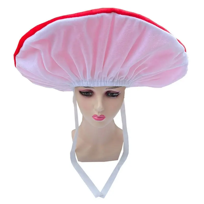 652F Realistic Mushroom Hat With White Dots Unisex Costume Hat For Roleplay Halloween Party DressingUp Accessory Headpiece