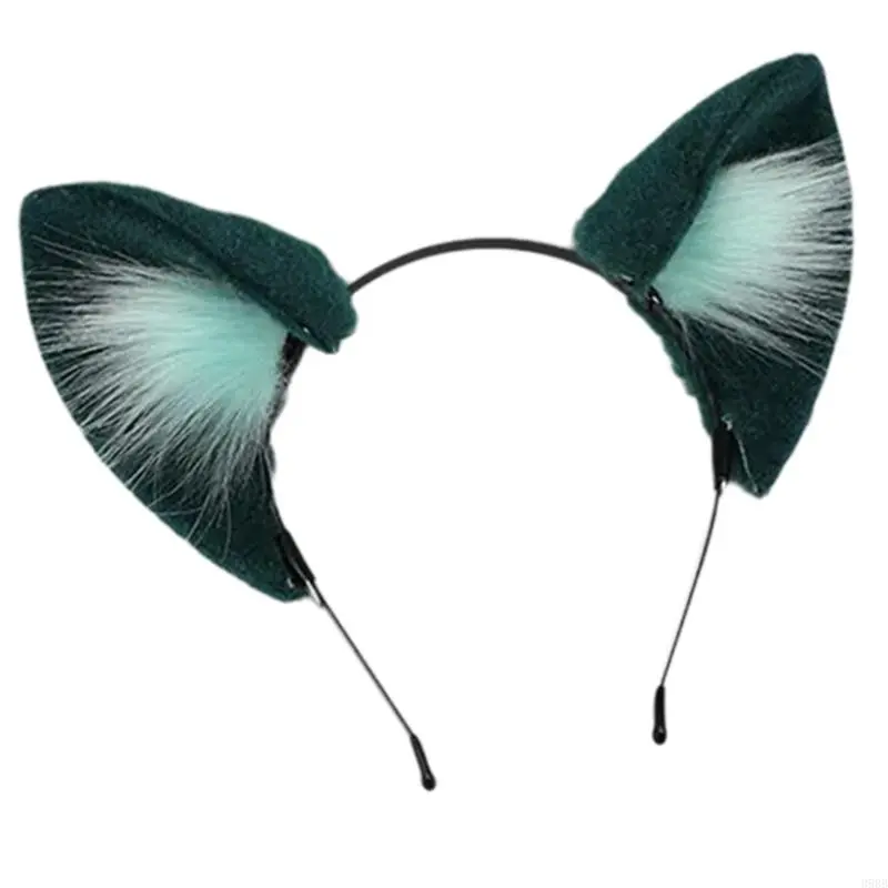 Wolf Foxes Ears Headband Cats Tail Soft Plush Adjustable for Christmas Halloween Cosplay Party Costume Accessories