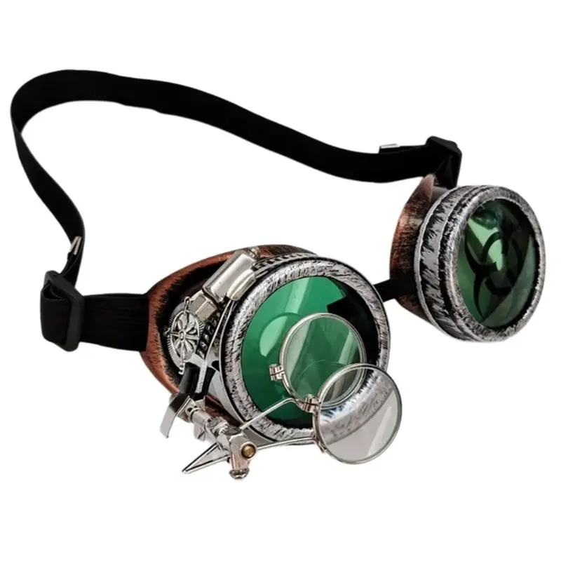 652F Steampunk Goggles Retro Steampunk Glasses Gothic Glasses Halloween Goggles Steampunk Costume Accessories for Party