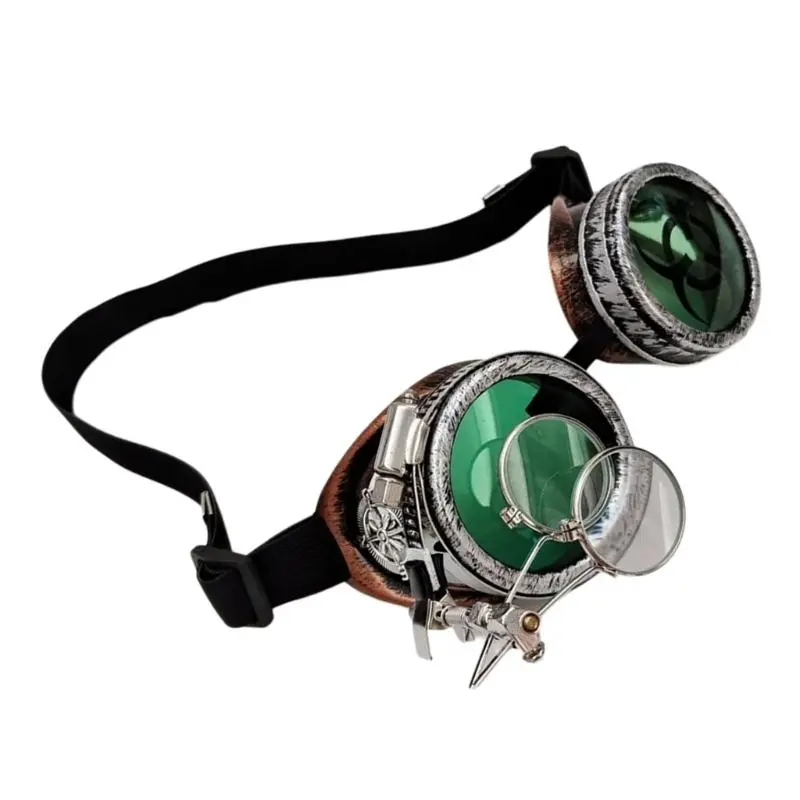 652F Steampunk Goggles Retro Steampunk Glasses Gothic Glasses Halloween Goggles Steampunk Costume Accessories for Party