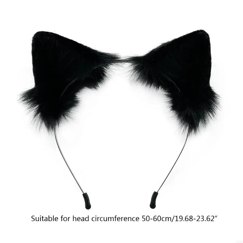 Soft Animal for  Ears Headband Animal Ears Headdress Kitten Ear Hairband Halloween Christmas Cosplay Anime Costume
