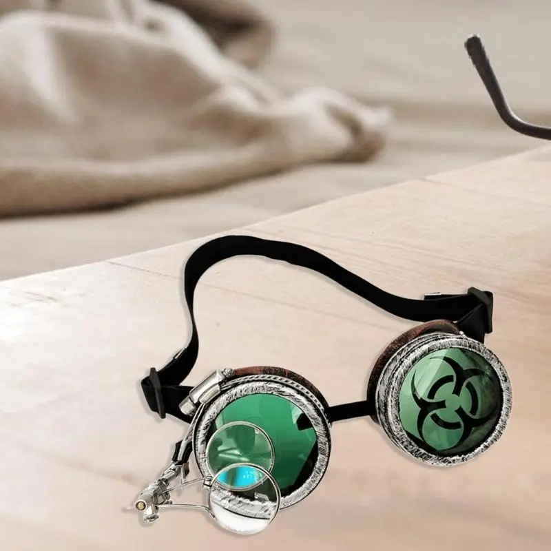 652F Steampunk Goggles Retro Steampunk Glasses Gothic Glasses Halloween Goggles Steampunk Costume Accessories for Party