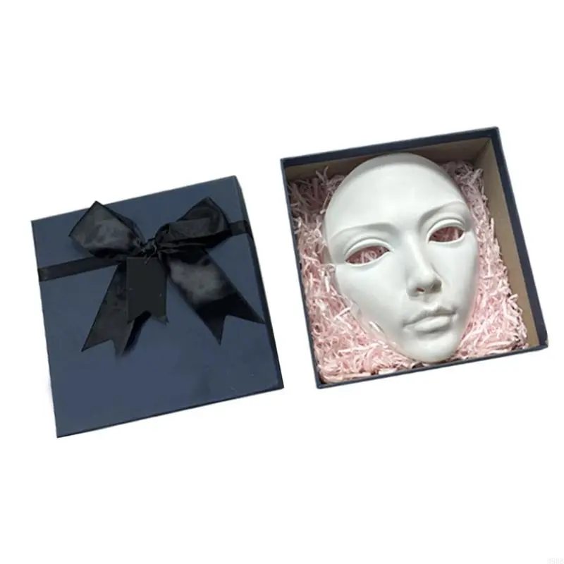 652F Paintable Mask Full Face Mask Masquerade Mask Halloween Cosplay Mask for Women Men Masquerade Halloween Party