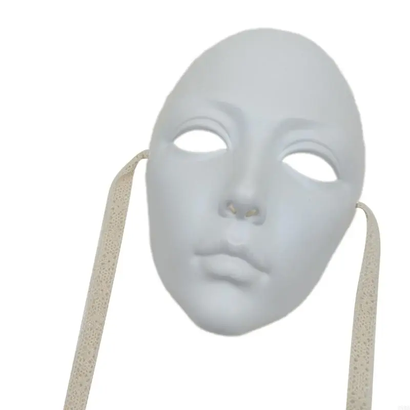 652F Paintable Mask Full Face Mask Masquerade Mask Halloween Cosplay Mask for Women Men Masquerade Halloween Party