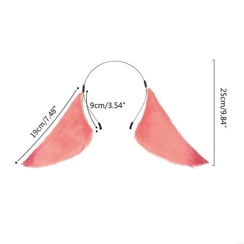 652F Cosplay Cartoon Character Foxes Ears Hair Hoop Woman Makeup Headband for Easter Halloween Cosplay Hair Accessories