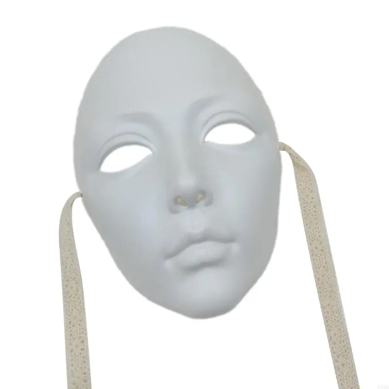 652F Paintable Mask Full Face Mask Masquerade Mask Halloween Cosplay Mask for Women Men Masquerade Halloween Party