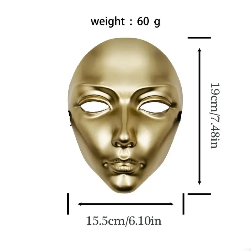 652F Paintable Mask Full Face Mask Masquerade Mask Halloween Cosplay Mask for Women Men Masquerade Halloween Party