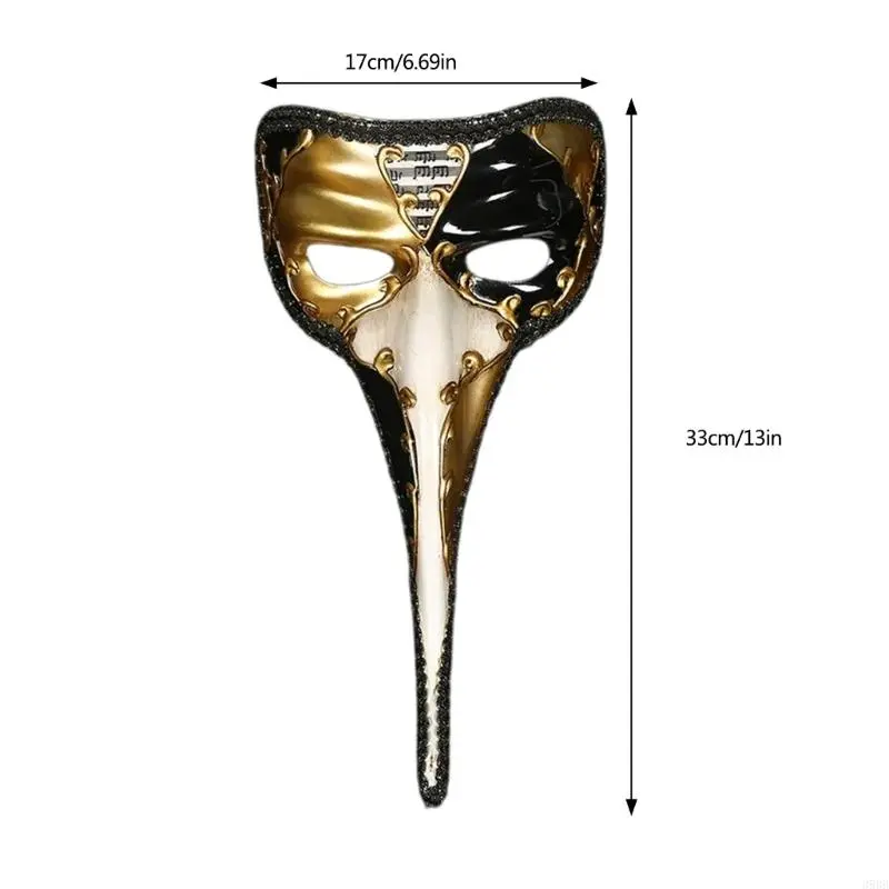 652F Plague Doctor Mask Venetians Mask Long Nose Mask,Steampunk Scary Mask Novelty Item Halloween Cosplay Costume Props Gifts