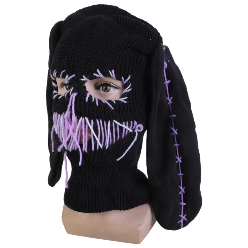652F Ski Mask Knitted Full Face Cover Balaclava Mask Halloween Party Hat