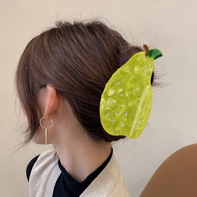 652F Acetate Hair Claw Clip in Fruit Designs Women's Hair Accessory Hair Decoration for Fashion Enthusiasts and Seekers