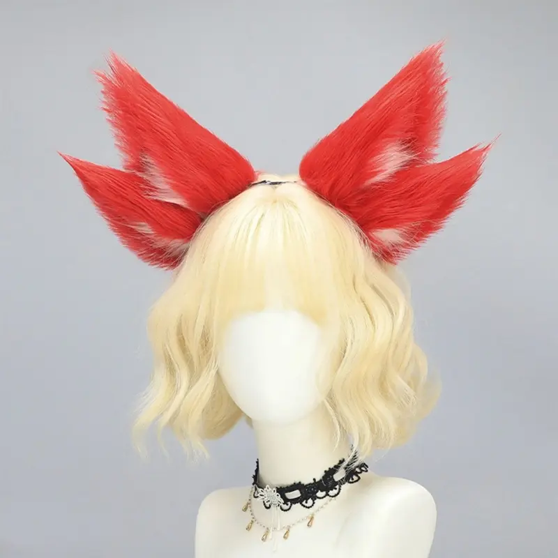 652F Nine Tailed Foxes Ear Headbands Hair Accesories Themed Party Costume Hairband for Cosplay Parties and Anime Conventions