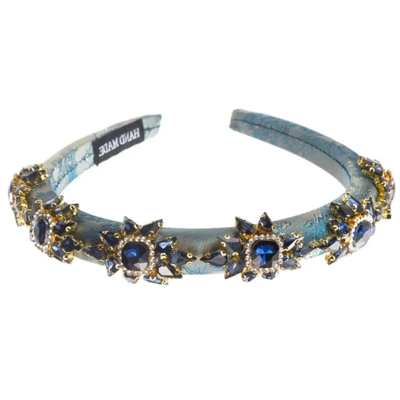 652F Foam Embroidery Headband for Women NonSlip Hairband Rhinestones Studded Headbands for Party Women Hair Styling Ornaments
