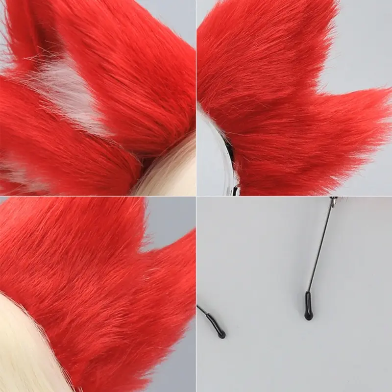 652F Nine Tailed Foxes Ear Headbands Hair Accesories Themed Party Costume Hairband for Cosplay Parties and Anime Conventions