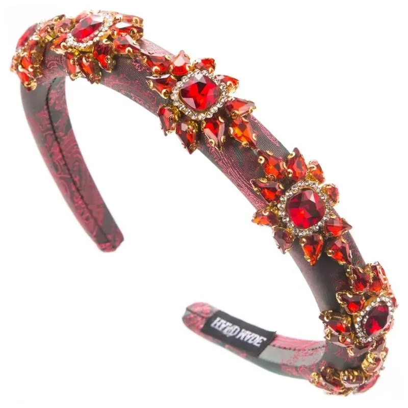 652F Foam Embroidery Headband for Women NonSlip Hairband Rhinestones Studded Headbands for Party Women Hair Styling Ornaments