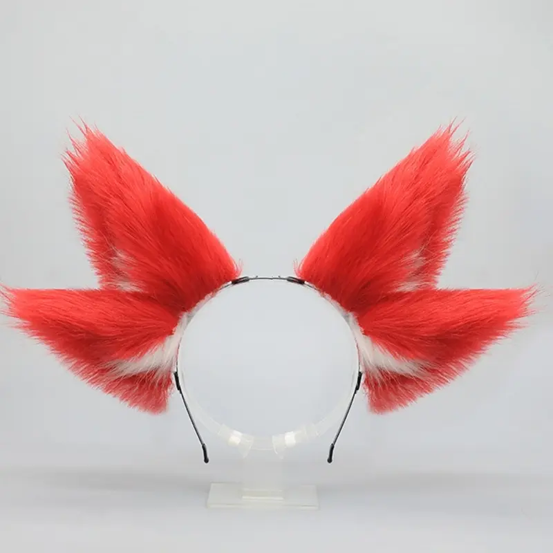 652F Nine Tailed Foxes Ear Headbands Hair Accesories Themed Party Costume Hairband for Cosplay Parties and Anime Conventions