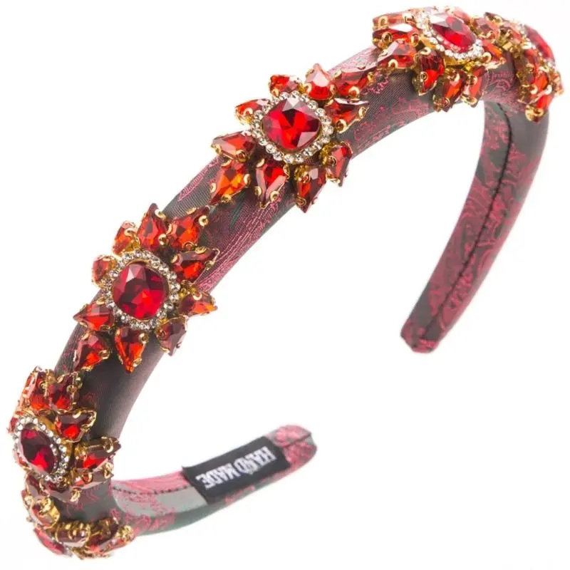 652F Foam Embroidery Headband for Women NonSlip Hairband Rhinestones Studded Headbands for Party Women Hair Styling Ornaments