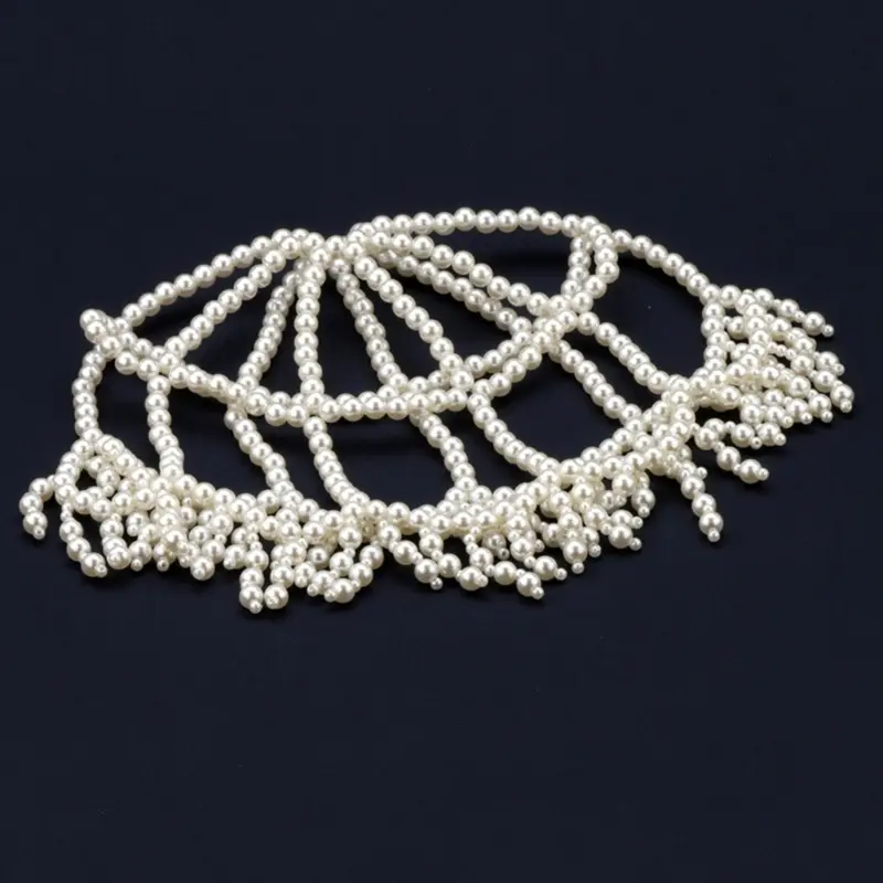 652F Elegant Pearls Beaded Hat Wedding Headwear Handmade Pearla Embroidered Hat for Weddings & Special Event