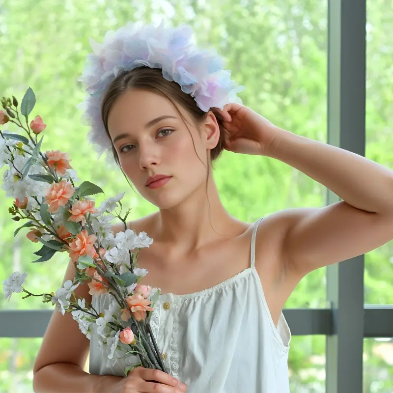 652F Flower Garland Headbands for Special Event Blossom Hairhoop For Formal Occasion and Wedding Party Flower Girl Dressingup