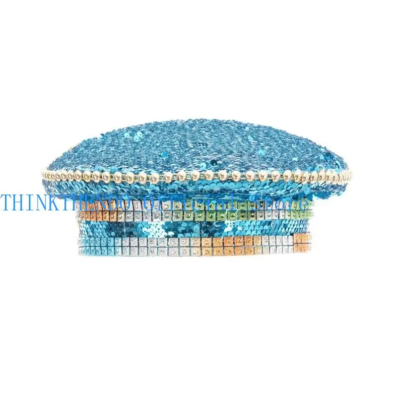 39BB Light weight Rhinestones Hat Durability Acrylic Hat Women Men Captain Hat