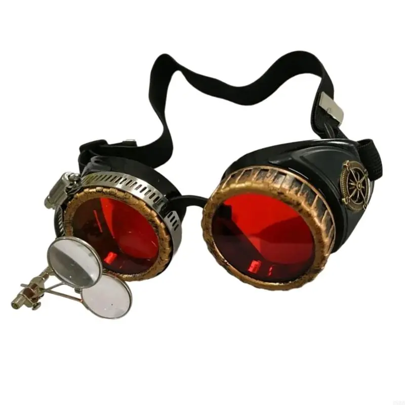 652F Vintage Steampunk Goggles Welding Glasses Halloween Face Mask Cyber Goggles Cosplay Costume for Womens and Men Gifts