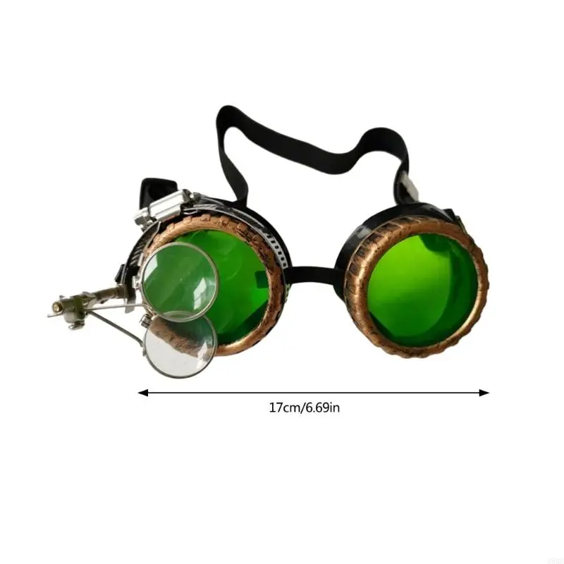 652F Vintage Steampunk Goggles Welding Glasses Halloween Face Mask Cyber Goggles Cosplay Costume for Womens and Men Gifts