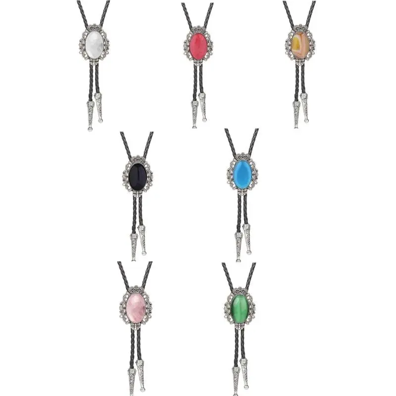 652F BoloTie Western Necklace Cowboybolo Tie CelticBolo Tie Men Western CowboyNecktie Stone BoloTie CowboyNecklace Tie