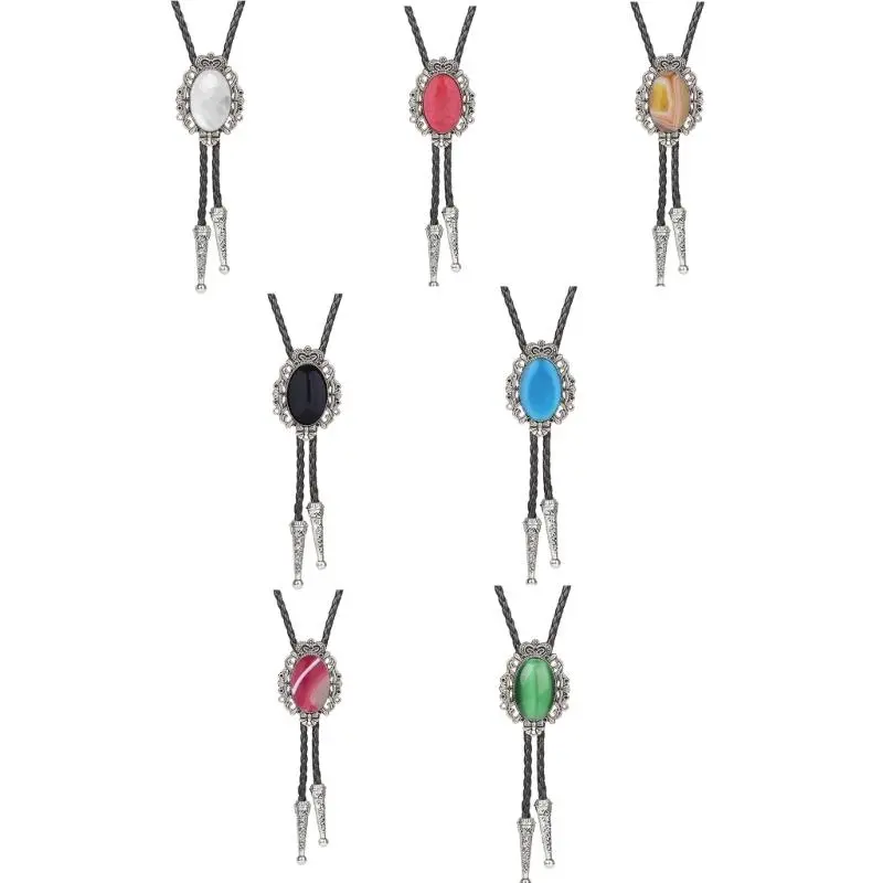 652F BoloTie Western Necklace Cowboybolo Tie CelticBolo Tie Men Western CowboyNecktie Stone BoloTie CowboyNecklace Tie