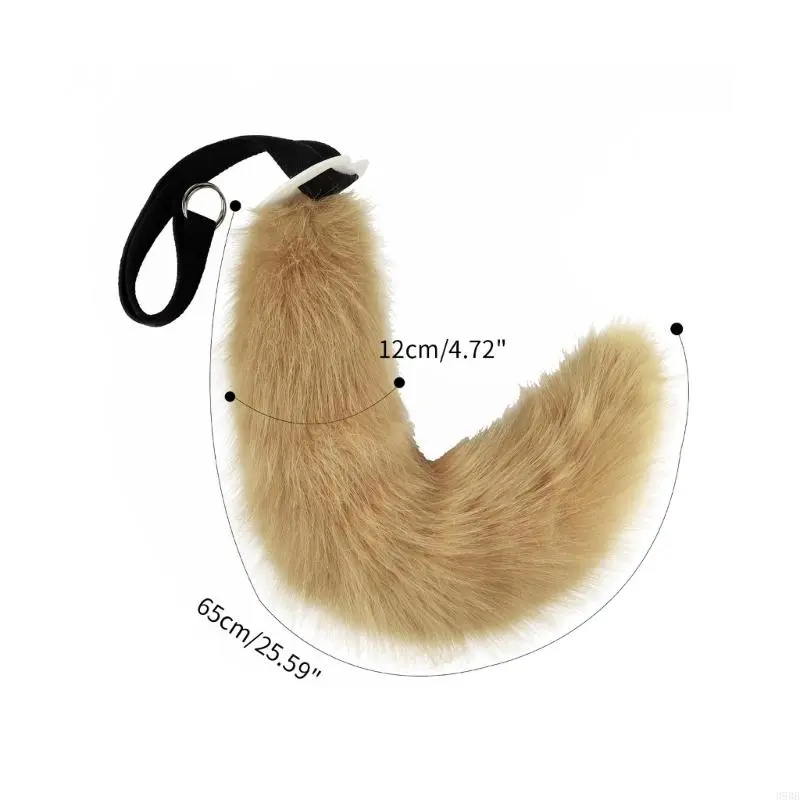 652F Dog Ears and Tail Set,Furry Dog Ears Headband with Tail,Anime Dog Ears,Halloween Cosplay Party Dog Costumes Props