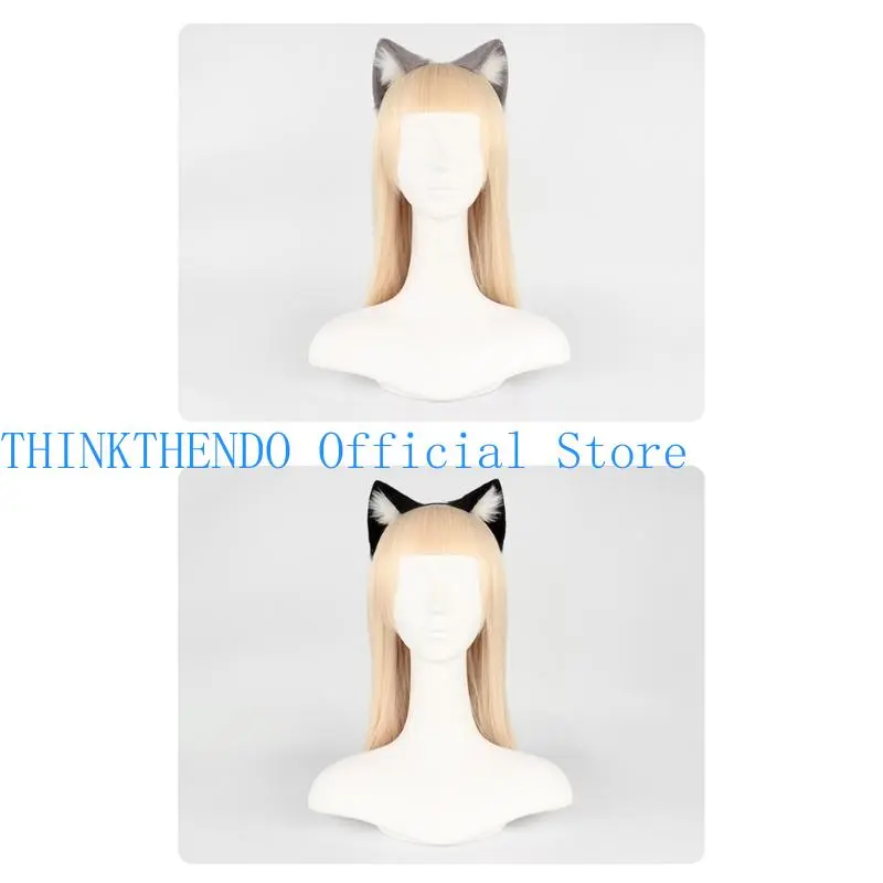 652F Cartoon Cosplay Costume Wolf Hair Hoop Furry Kitten Hair Styling for Live Show Headbands Furry Cats Animal