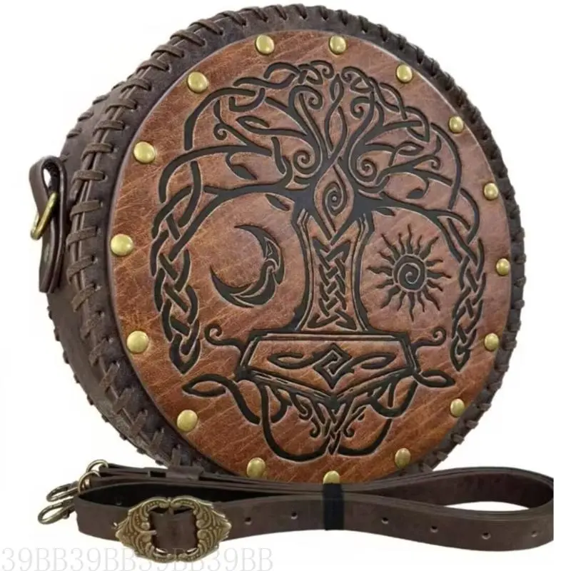 39BB Medieval Leather Side Pack Waist Pouches Medieval Costume Accessories For Women