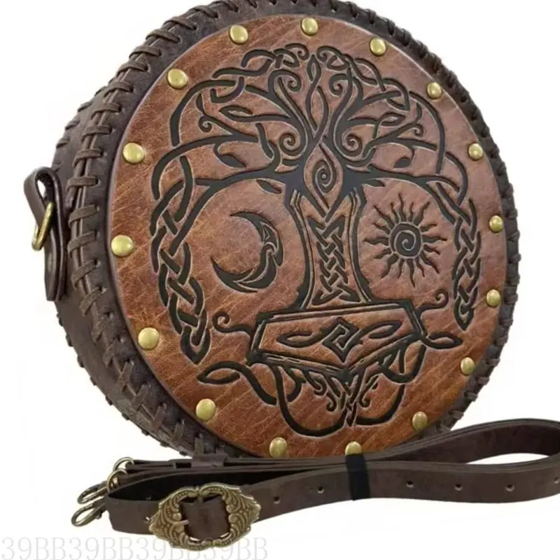 39BB Medieval Leather Side Pack Waist Pouches Medieval Costume Accessories For Women