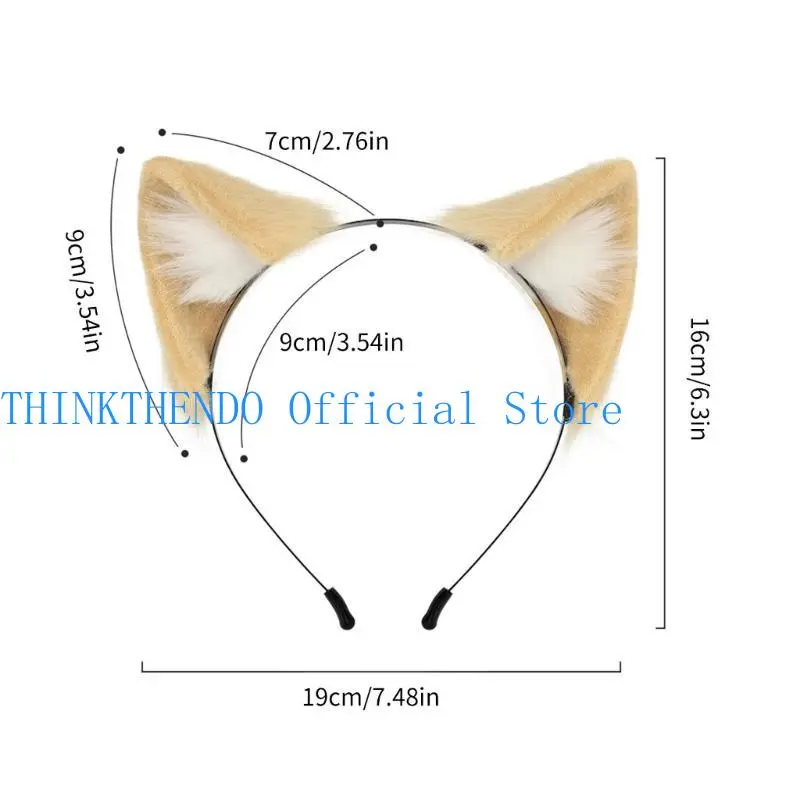 652F Cartoon Cosplay Costume Wolf Hair Hoop Furry Kitten Hair Styling for Live Show Headbands Furry Cats Animal