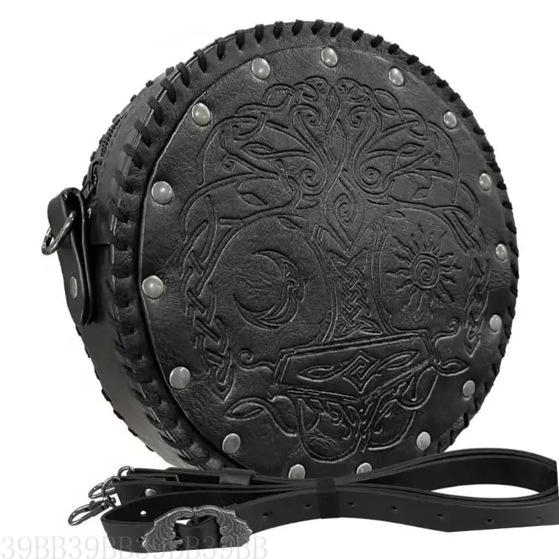 39BB Medieval Leather Side Pack Waist Pouches Medieval Costume Accessories For Women