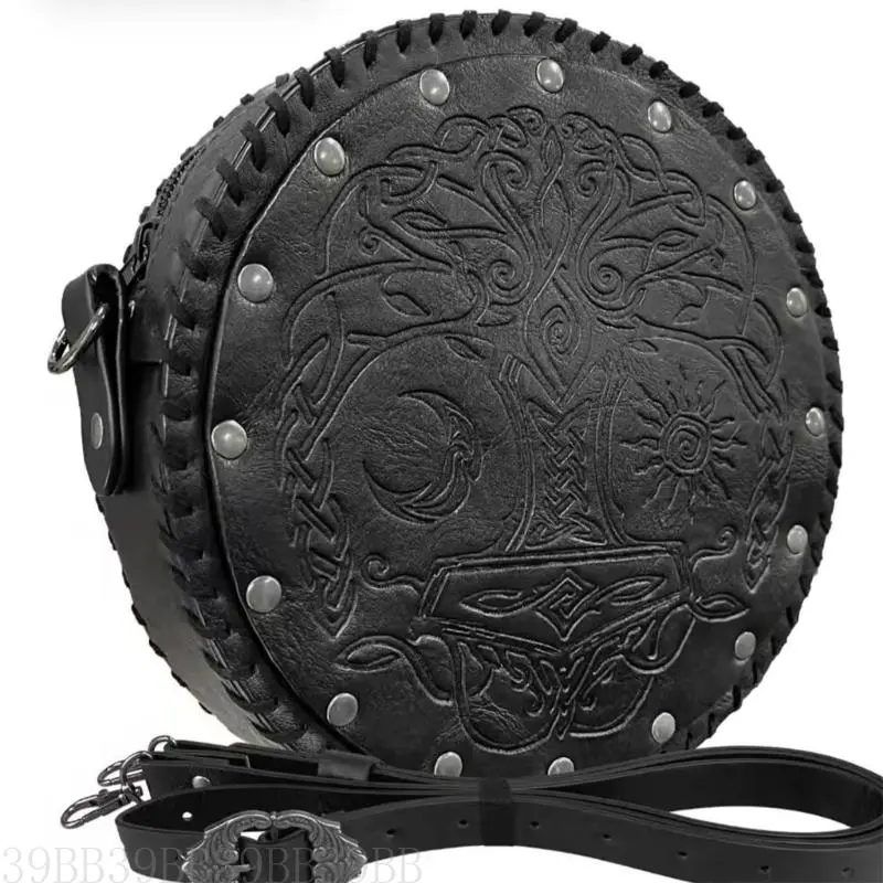 39BB Medieval Leather Side Pack Waist Pouches Medieval Costume Accessories For Women