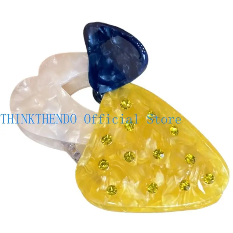 39BB Mushroom Hair Clip for Adult Teens Creative Rhinestones Jaw Clip Female Spring Barrette Daily Use Hair Decoration