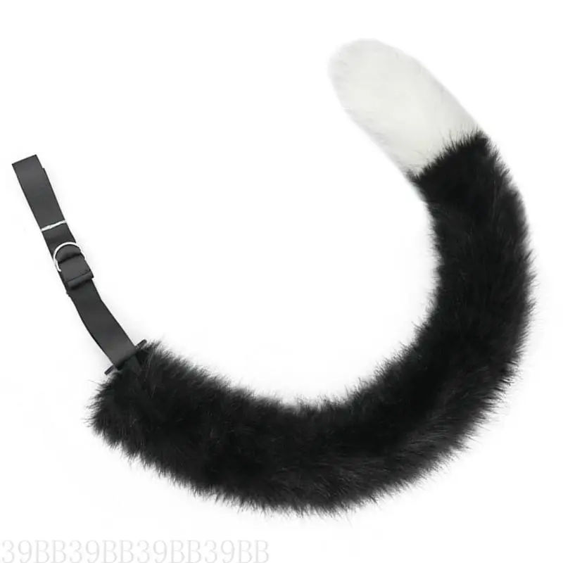 39BB Handmade Plush Cats Ears Headbands Fauxs Furs Tail for Halloween Cosplay Party Costumes Accessories for Kids Adult